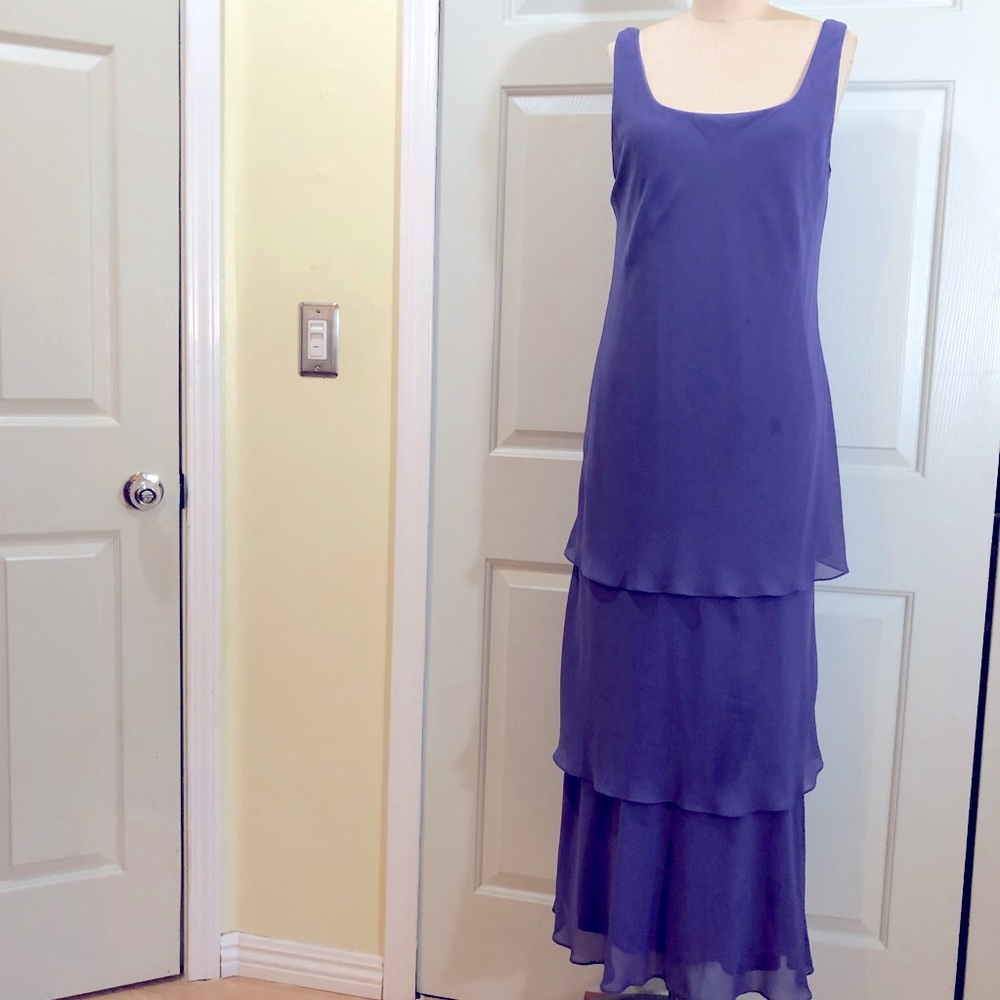 Petra 3 Tier Lined Full Length Dress Lilac Sz 12